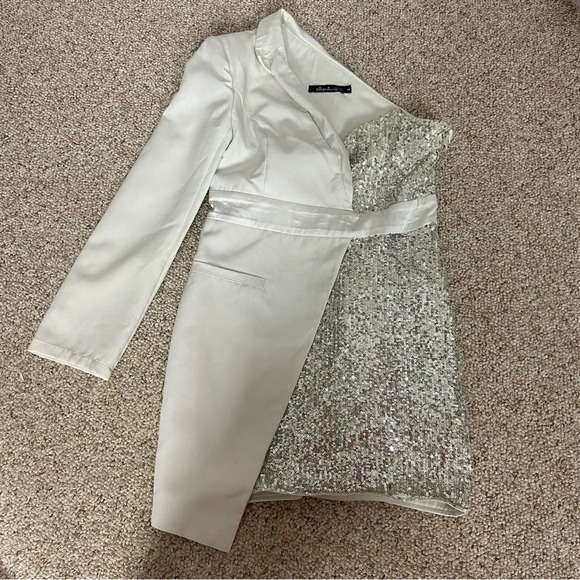 elle zeitoune Alexa Asymmetric Sequin Dress 17055 - Picture 3 of 13